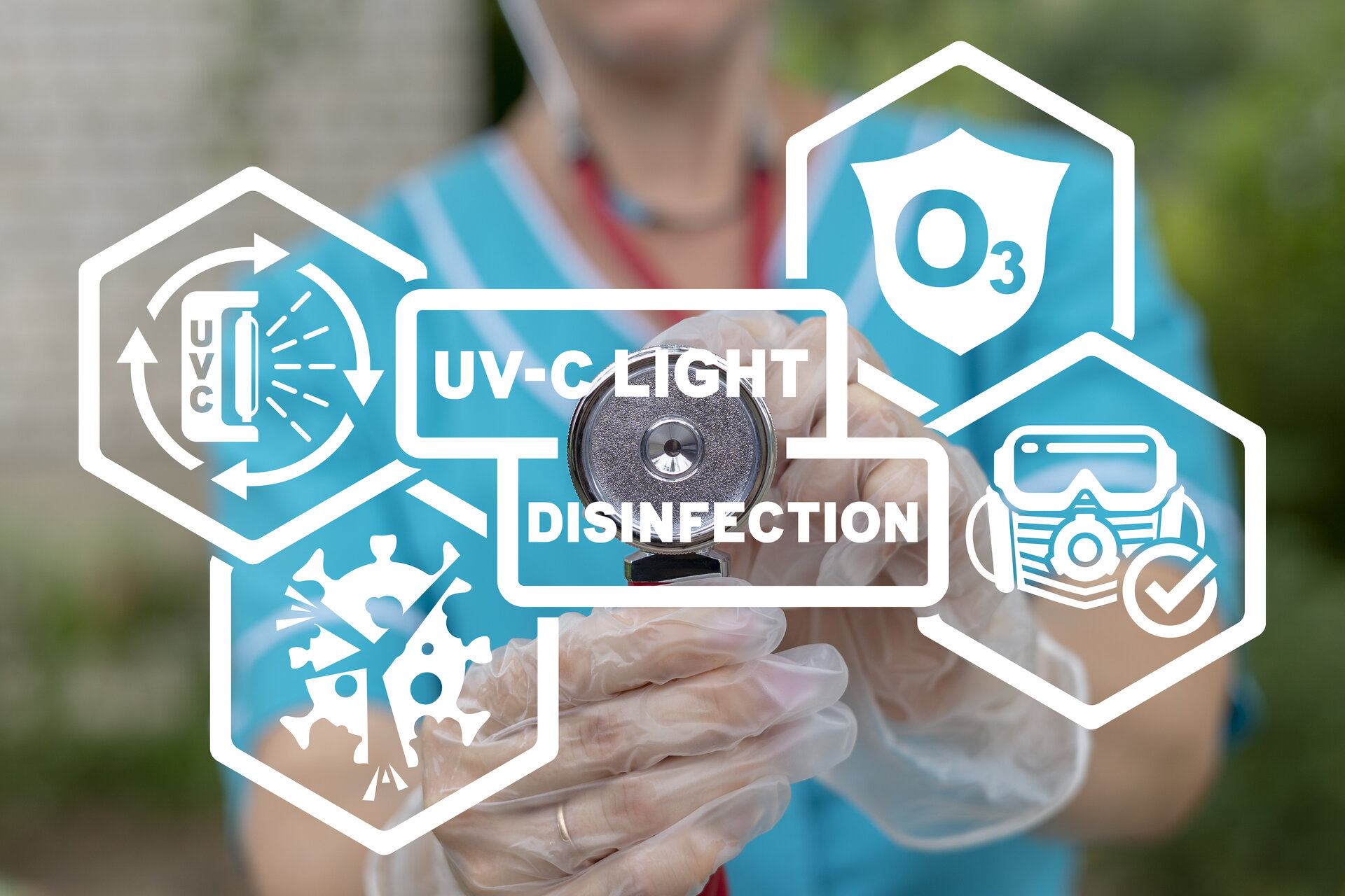Konzept der UV-C-Lichtdesinfektion, bzw. der Sterilisation durch UV-Licht